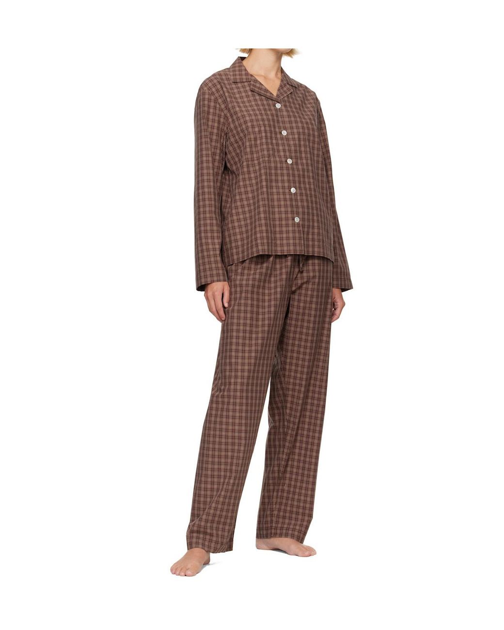 Tekla Brown Plaid Pajamas