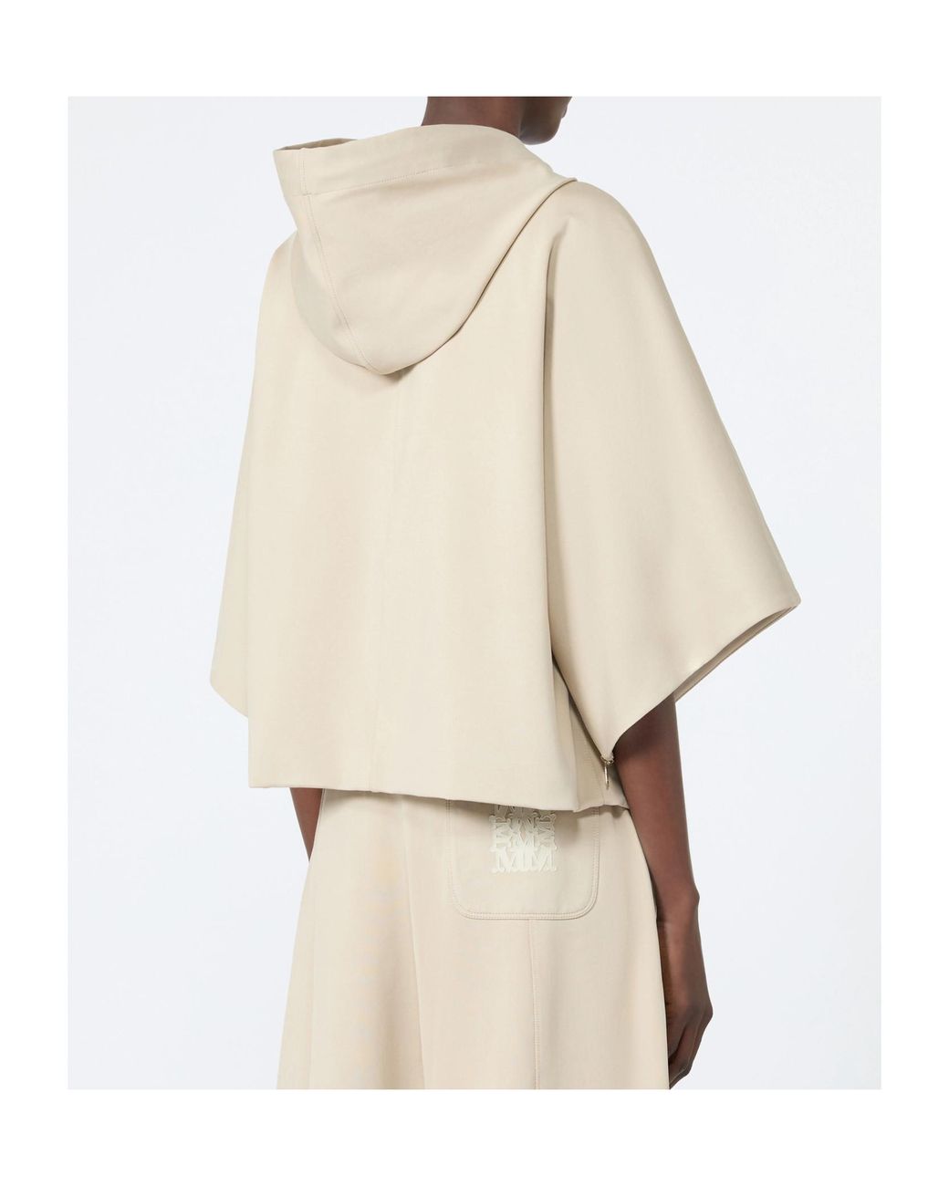 Max Mara Natural Technical Jersey Cropped Hoodie