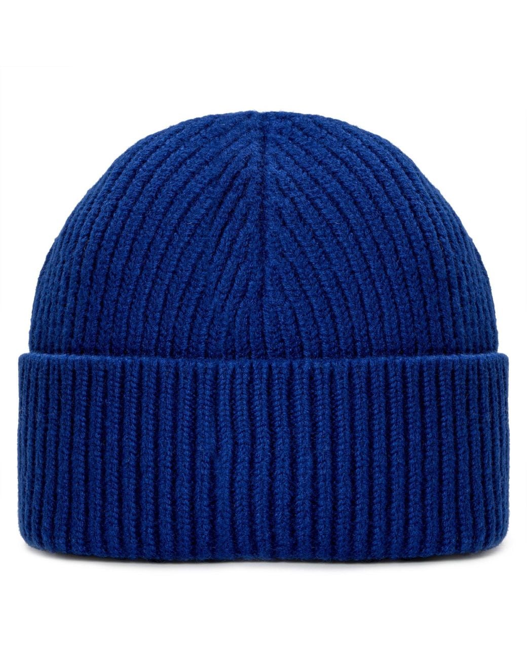 AMI Blue Ribbed Knit Beanie for men