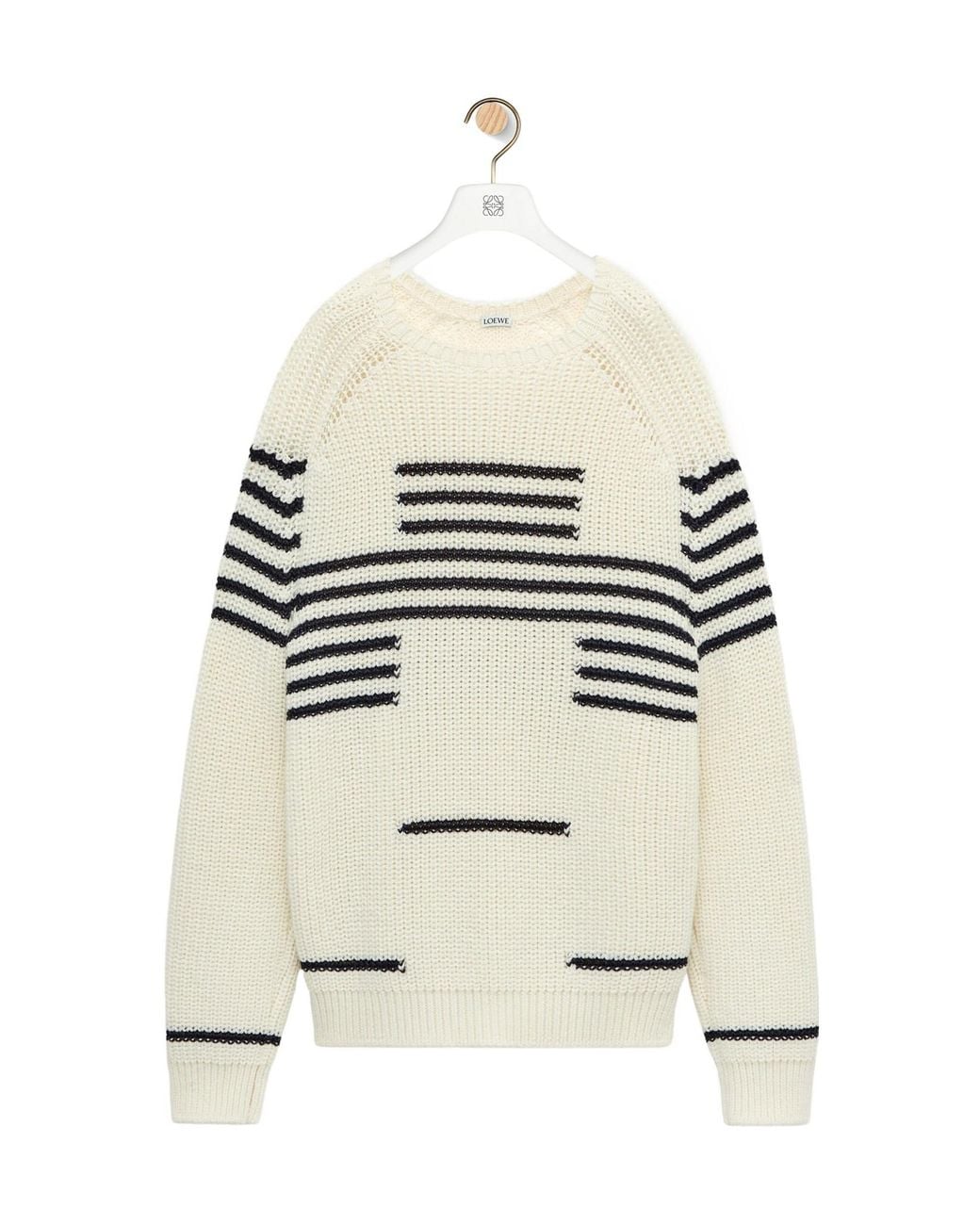 Loewe Natural Stripe Pattern Intarsia Crewneck Jumper for men