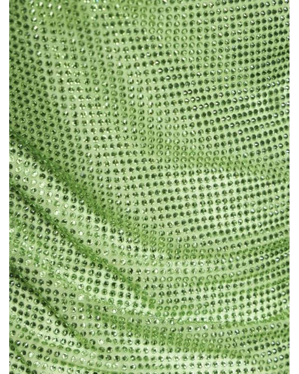 GIUSEPPE DI MORABITO Green Embellished Net Halter Top