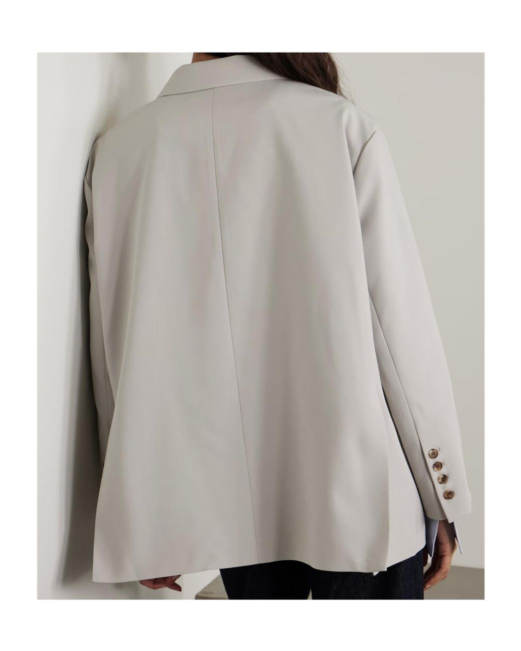 Frankie Shop White Bea Single-Breasted Oversized Blazer