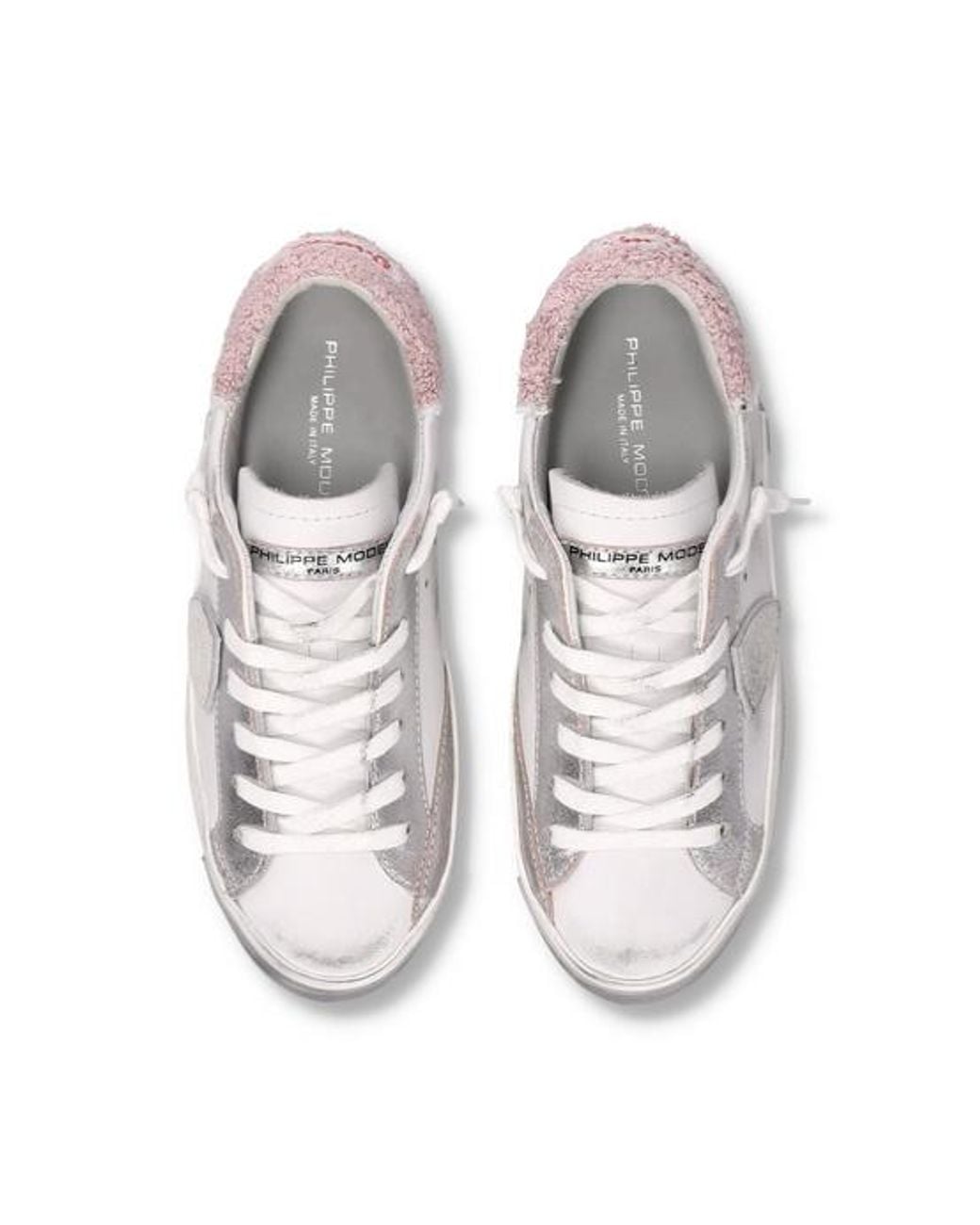 Philippe Model White Logo Embroidered Sneakers