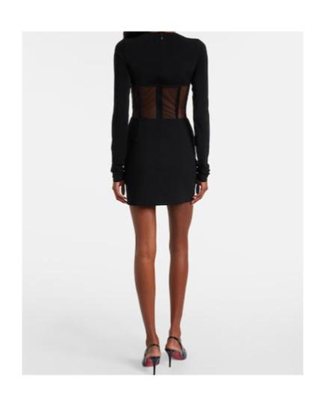 Nensi Dojaka Black Paneled Corset Dress