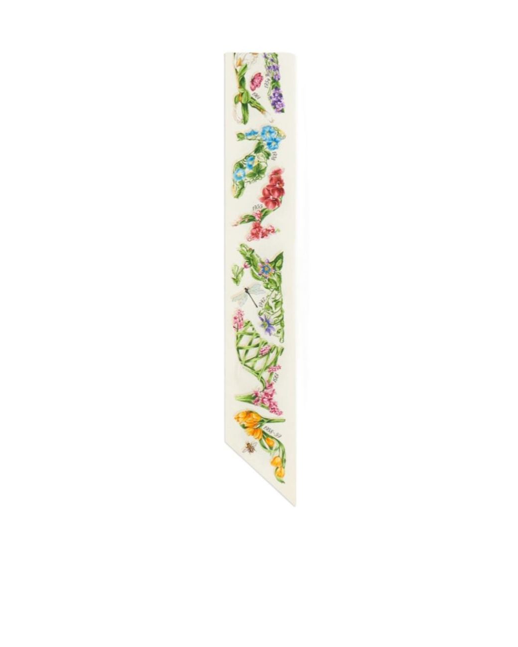 Ferragamo White Printed Flower Headband