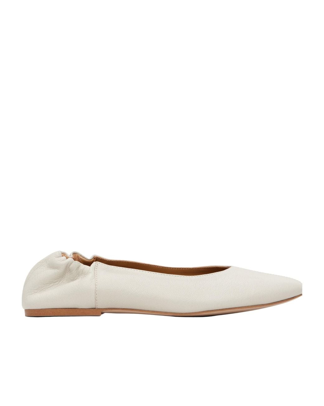 A.P.C. White Leather Ballet Flats