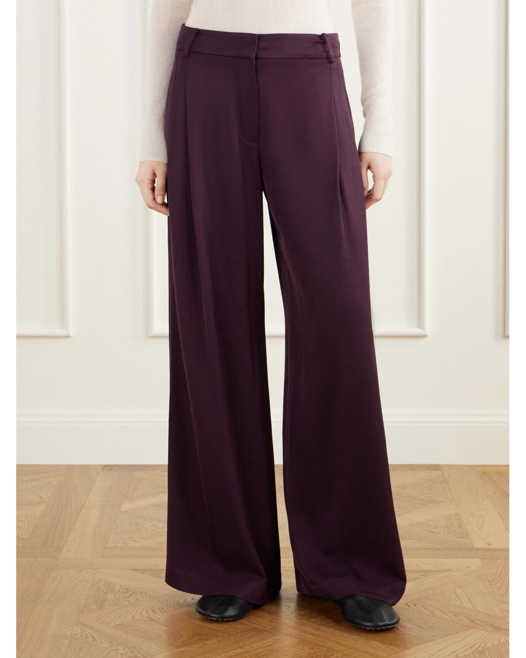 Proenza Schouler Purple Aria Twill Wide-Leg Trousers
