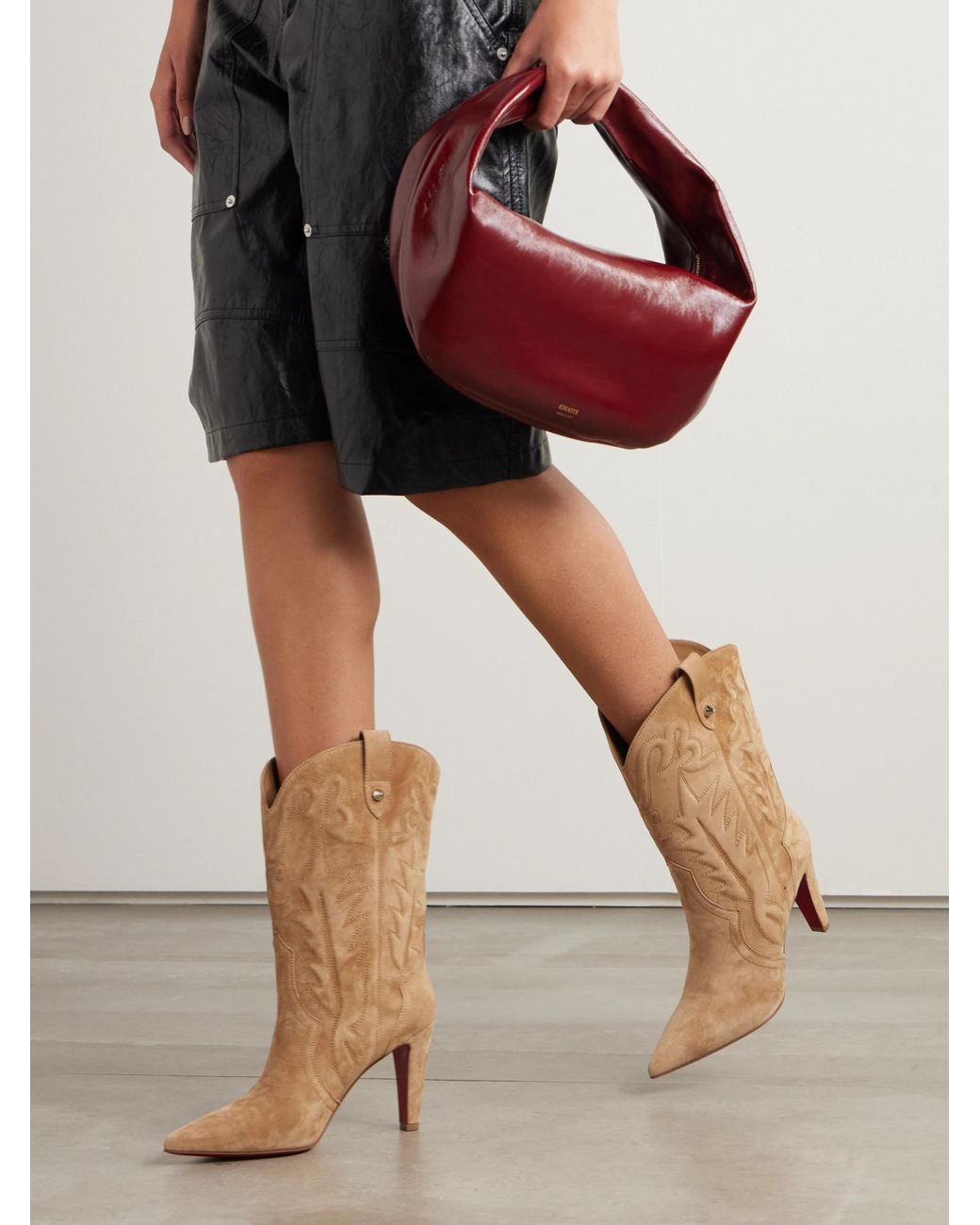 Christian Louboutin Brown Suede Knee Boots