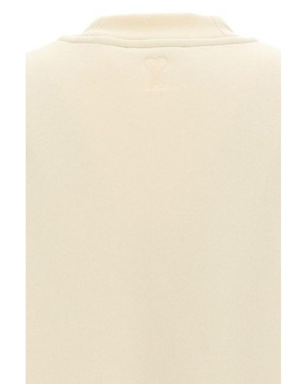 AMI White Logo Patch Crewneck Sweatshirt for men