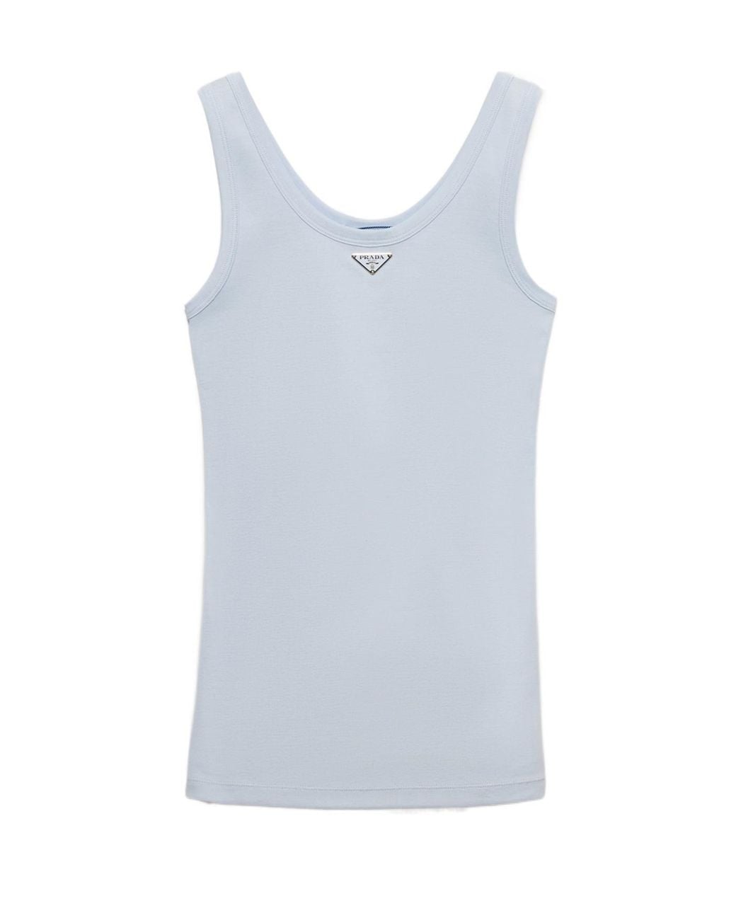 Prada Blue Ribbed Knit Top
