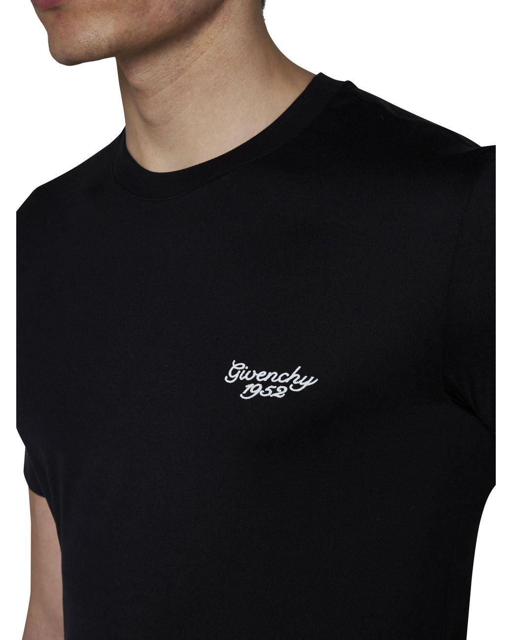 Givenchy Black 4G Embroidered Crewneck T-Shirt for men