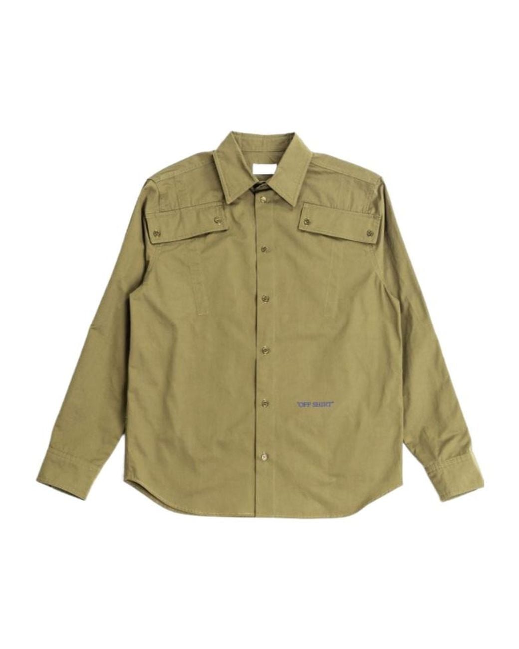 Off-White c/o Virgil Abloh Green Button-Up Long-Sleeved Shirt for men