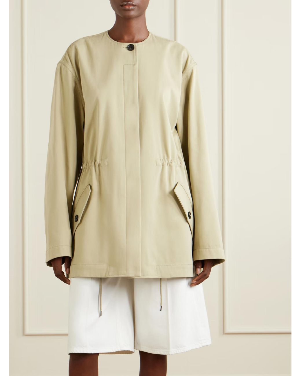 Totême  Natural Elasticated-Waist Cotton-Twill Jacket