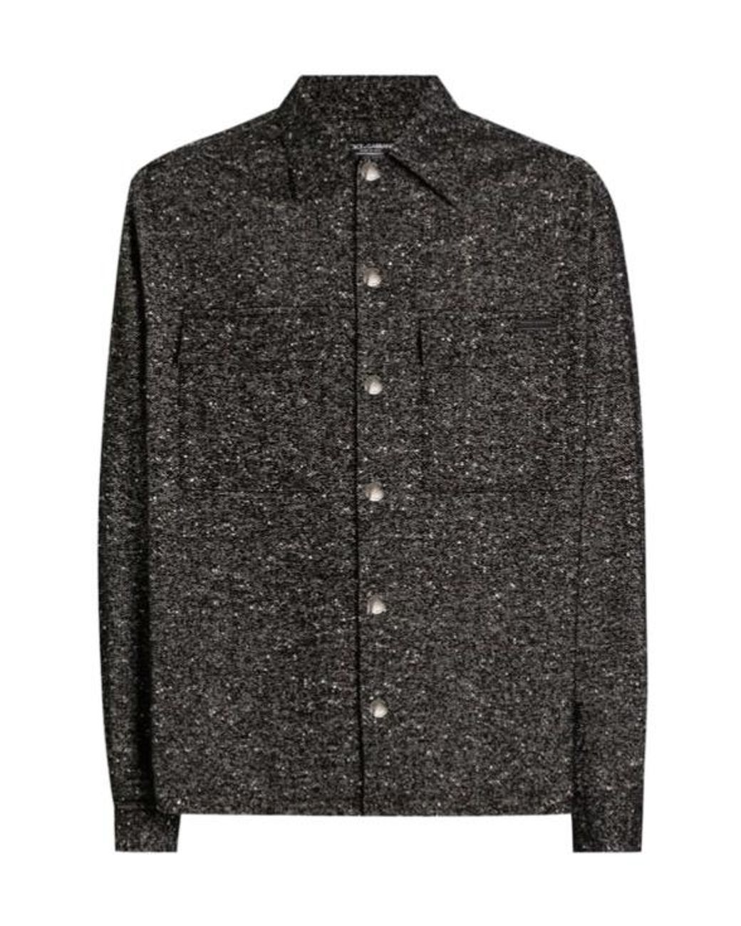 Dolce & Gabbana Black Virgin Wool-Blend Shirt for men