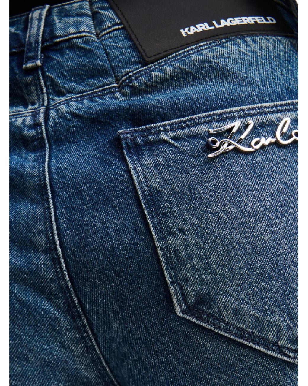 Karl Lagerfeld Blue Straight Leg Jeans