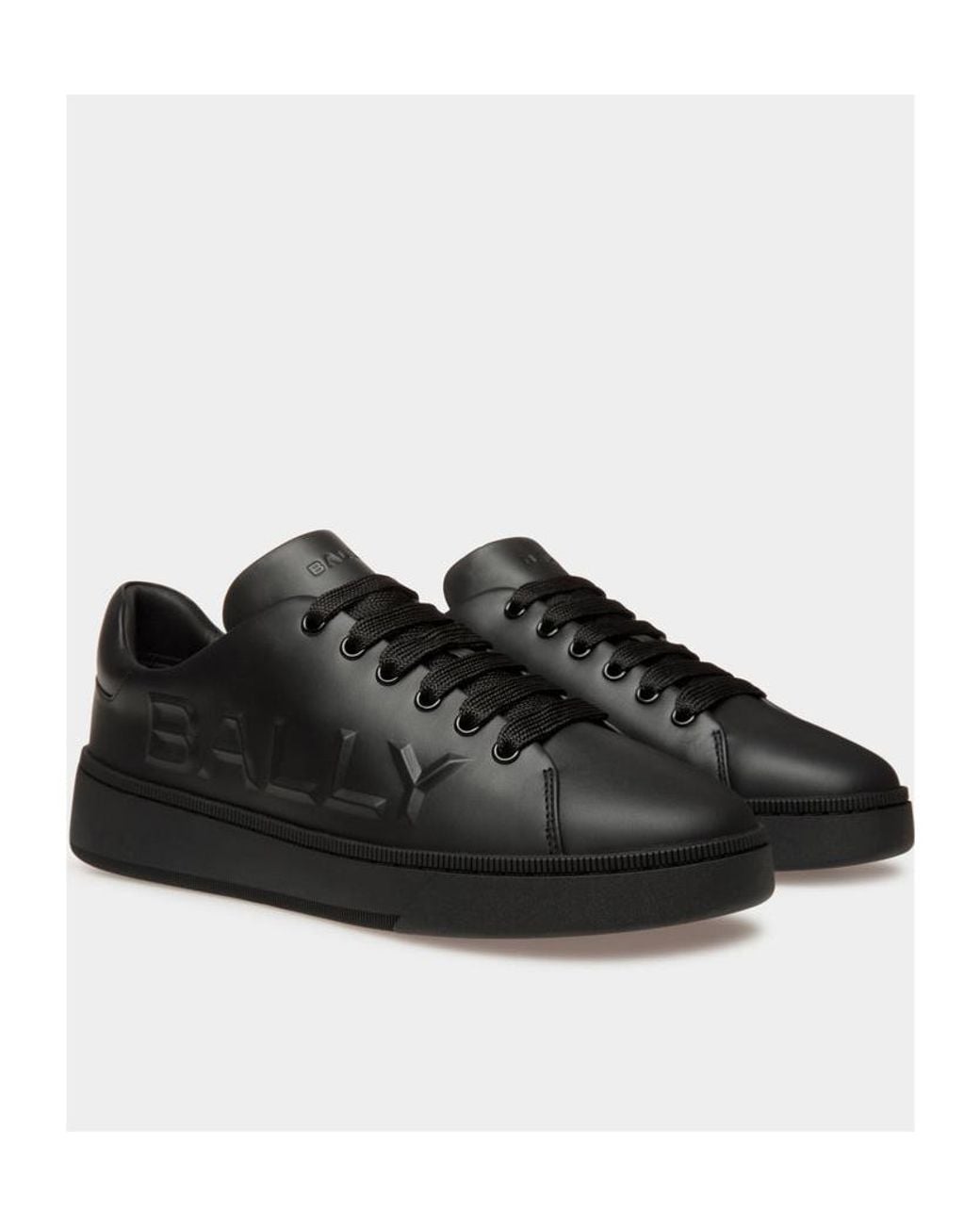 Bally Black Round Toe Lace-Up Sneakers for men