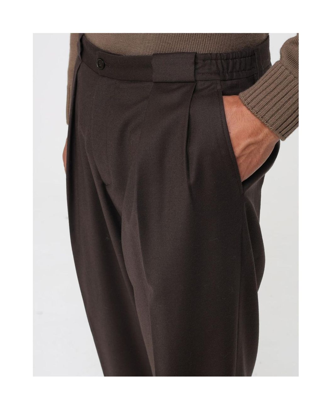 Briglia 1949 Gray Portobello Wide-Leg Pants for men