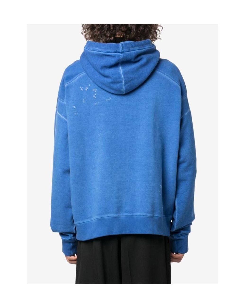 DSquared² Blue Logo Printed Long-Sleeved Hoodie for men