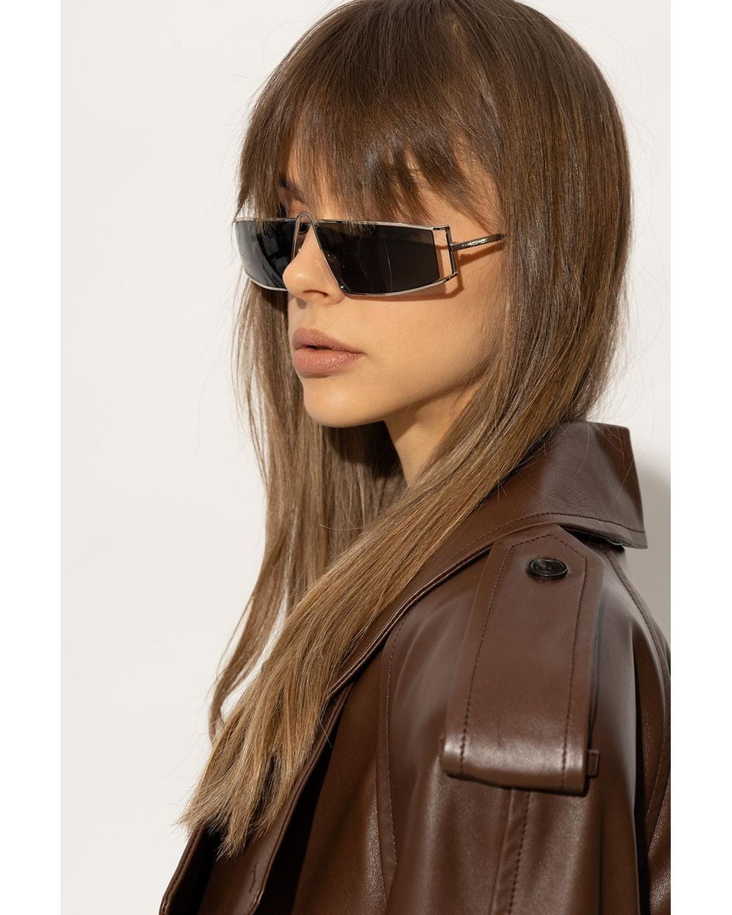 Saint Laurent Metallic Eyewear Square Frame Sunglasses