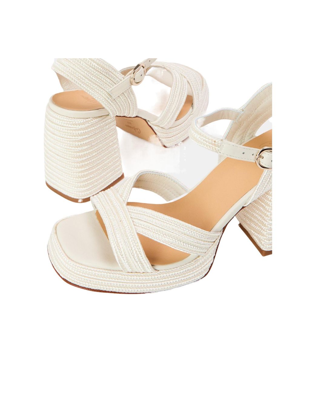 Castaner White Minimalist High-Heeled Sandals