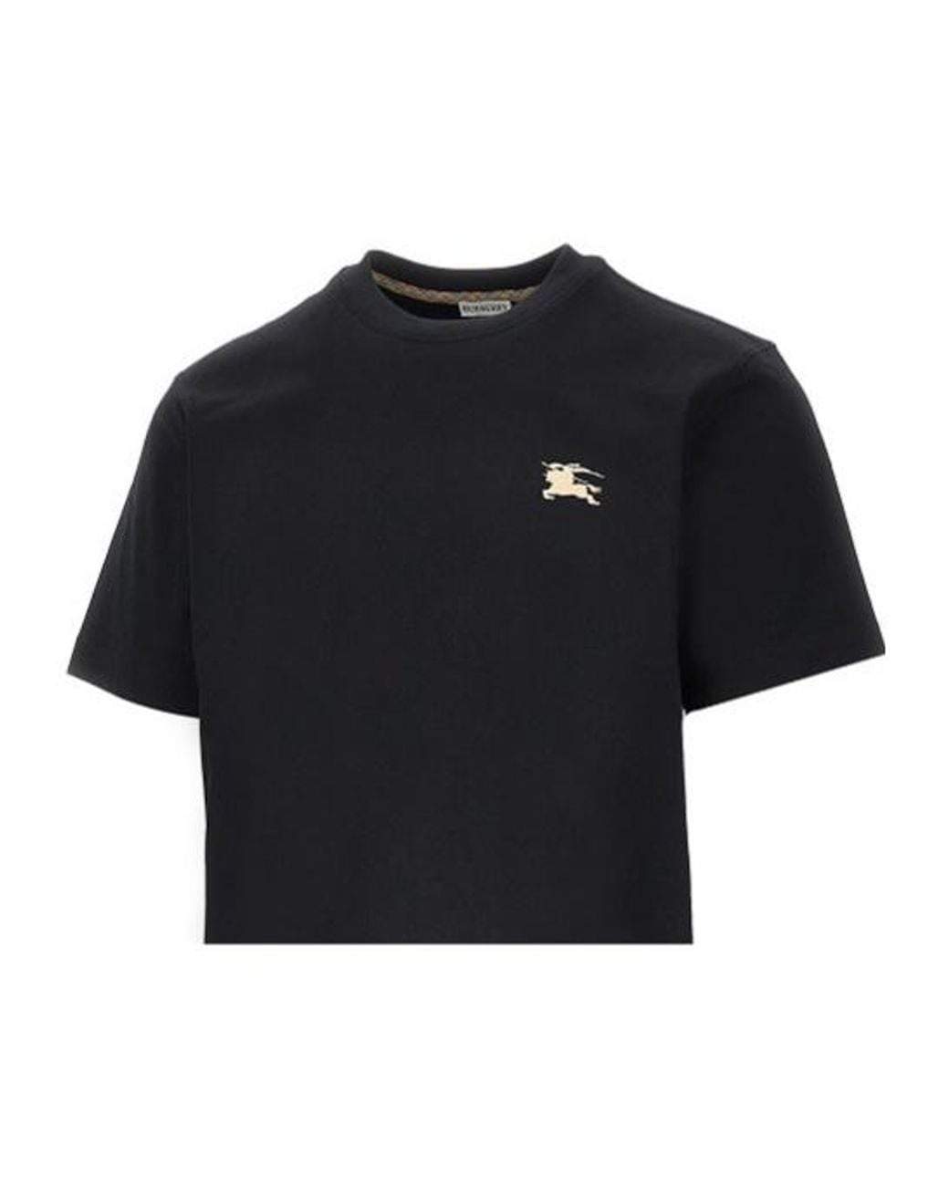 Burberry Black Ekd Embroidered Crewneck T-Shirt for men