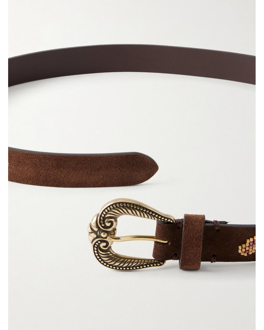 Etro Brown Beaded Suede Belt