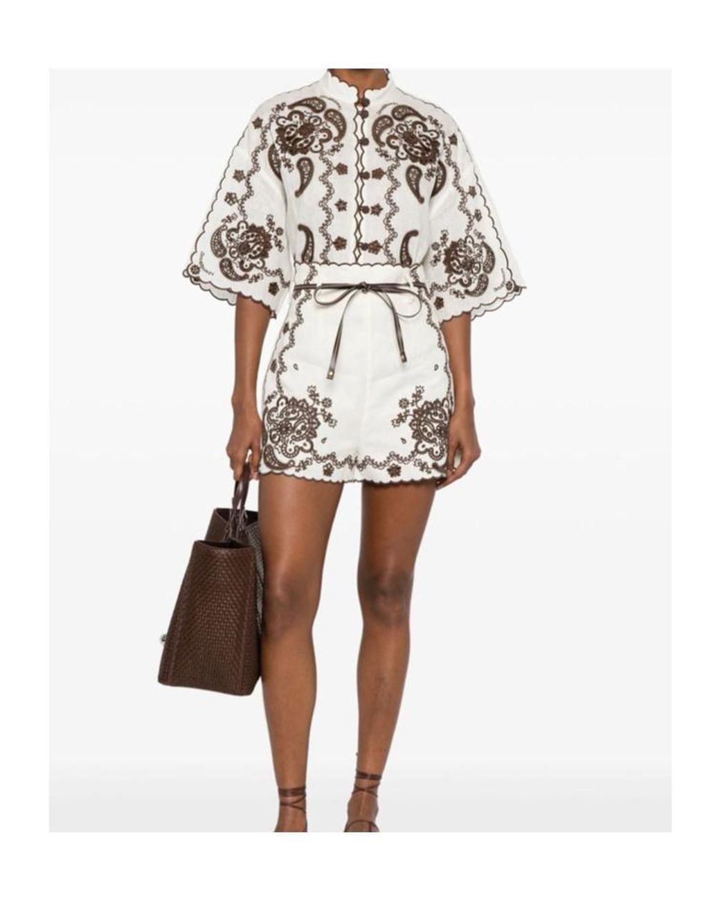 Zimmermann White Ascension Embroidered Shirt