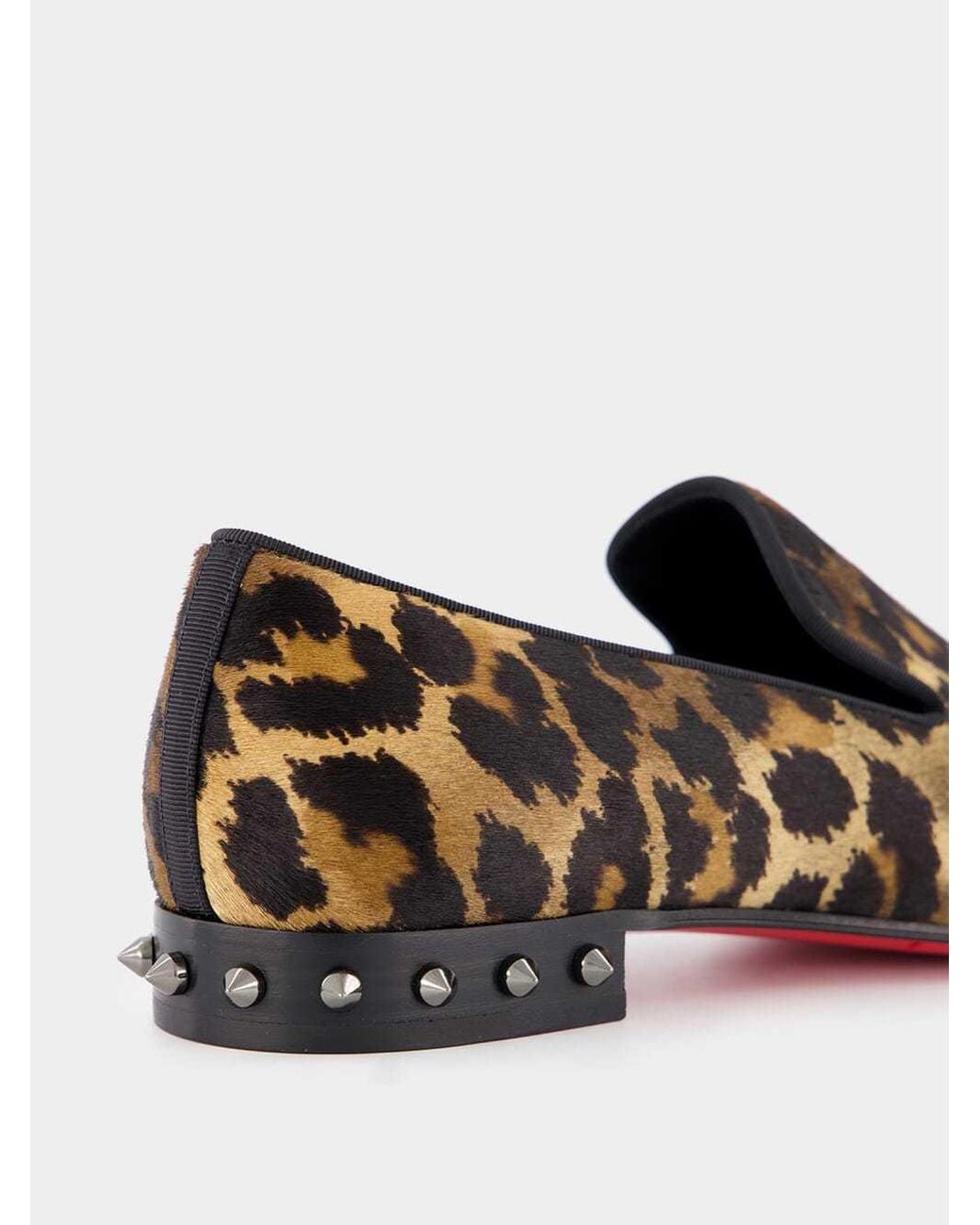 Christian Louboutin Marquees Leopard-Print Slippers in Brown  display picture 3