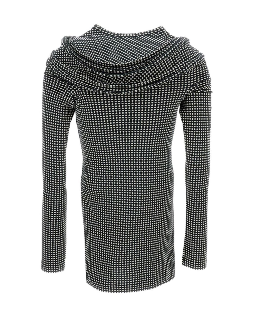 Junya Watanabe Gray Polka-Dot Long-Sleeve Top