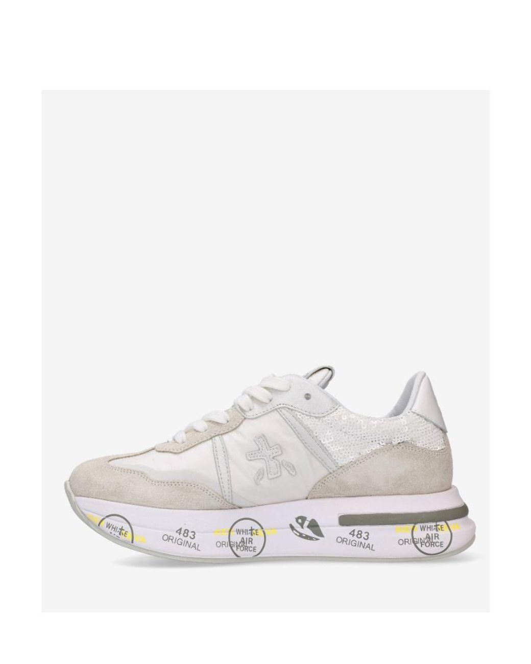 Premiata White Low Lace-Up Sneakers