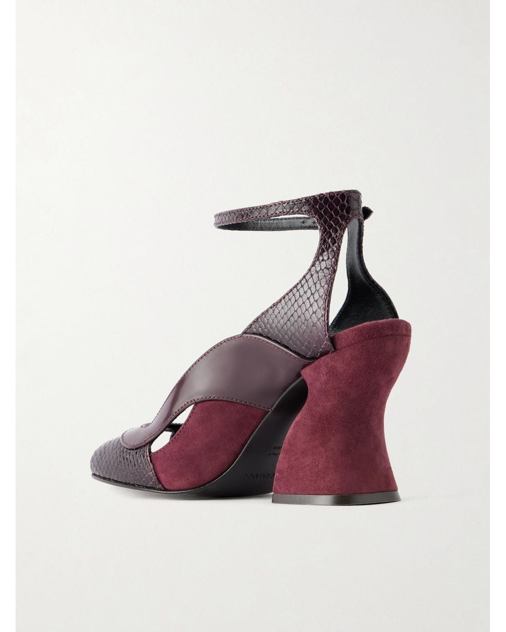 Zimmermann Purple Python-Effect Leather And Suede Sandals