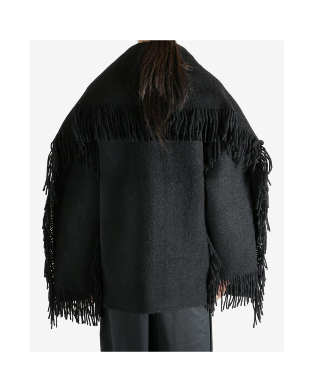 Totême  Black Totême Fringe High Neck Jacket