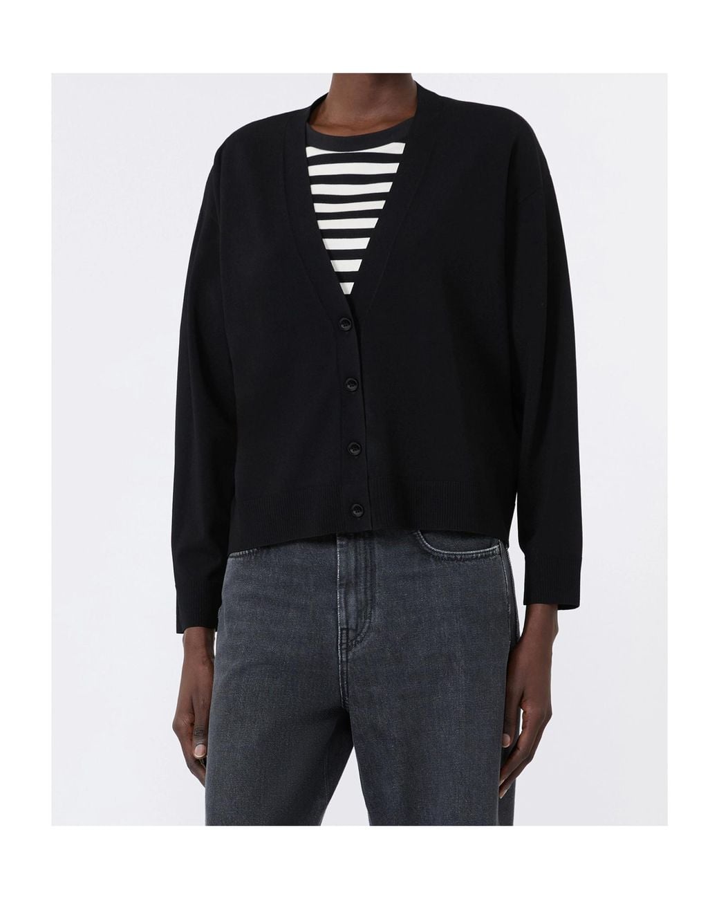 Weekend by Maxmara Black V-Neck Button Cardigan