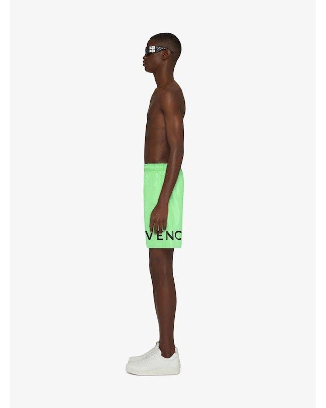 Givenchy Green 4G Long Swim Shorts for men