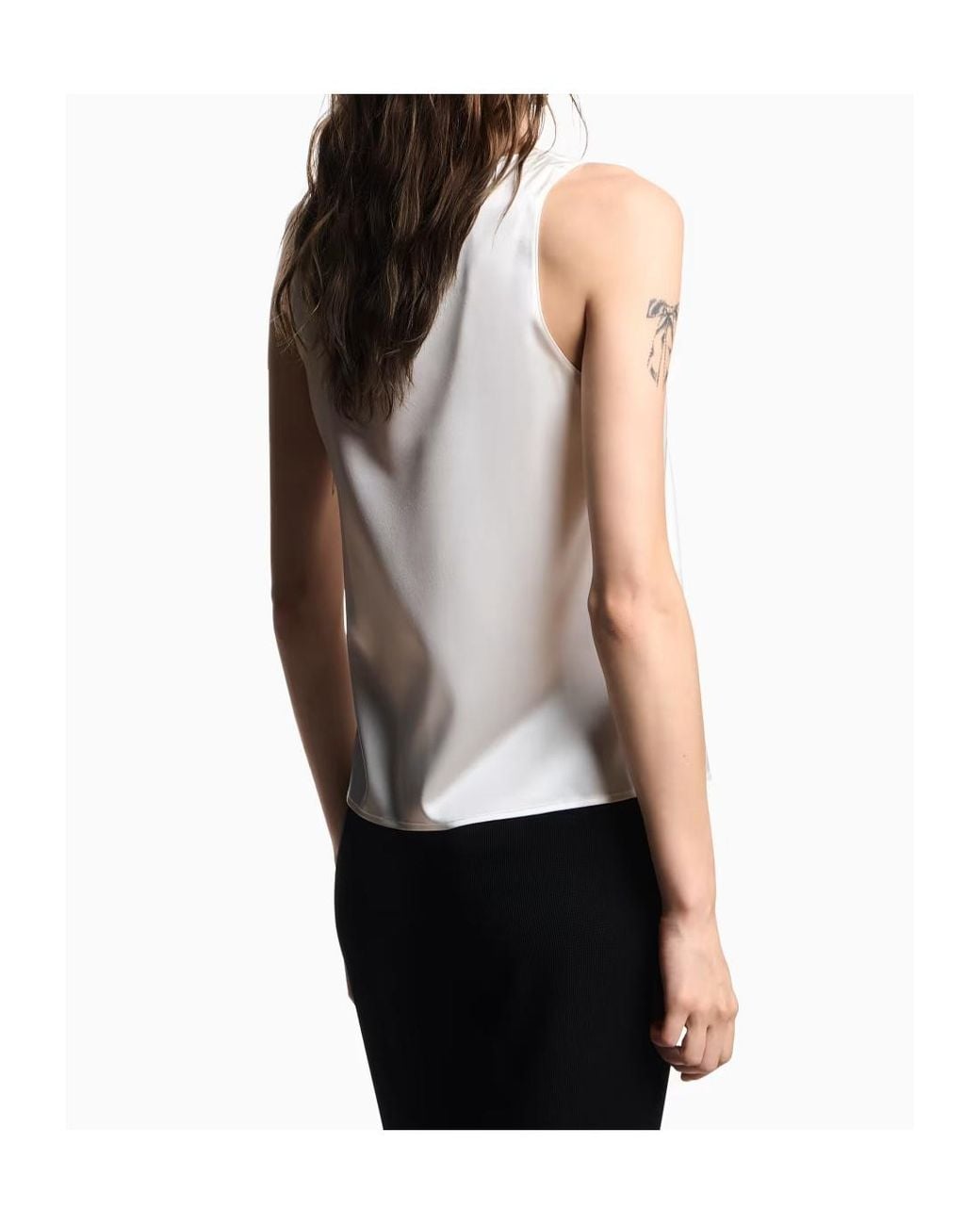Emporio Armani White Sleeveless V-Neck Top