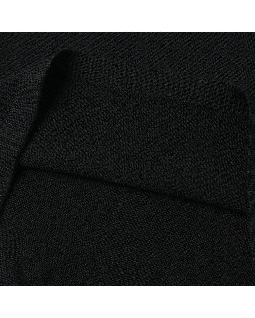 Burberry Black Long-Sleeve Wool Polo Shirt for men