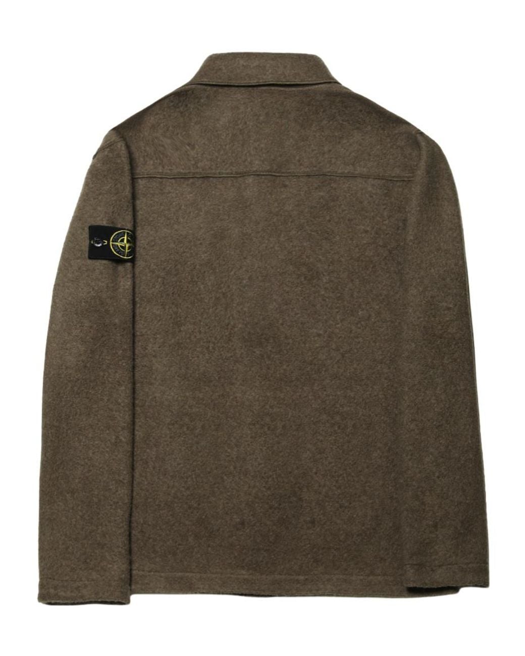 Stone Island Green Logo Patch Overshirt Jacket for men