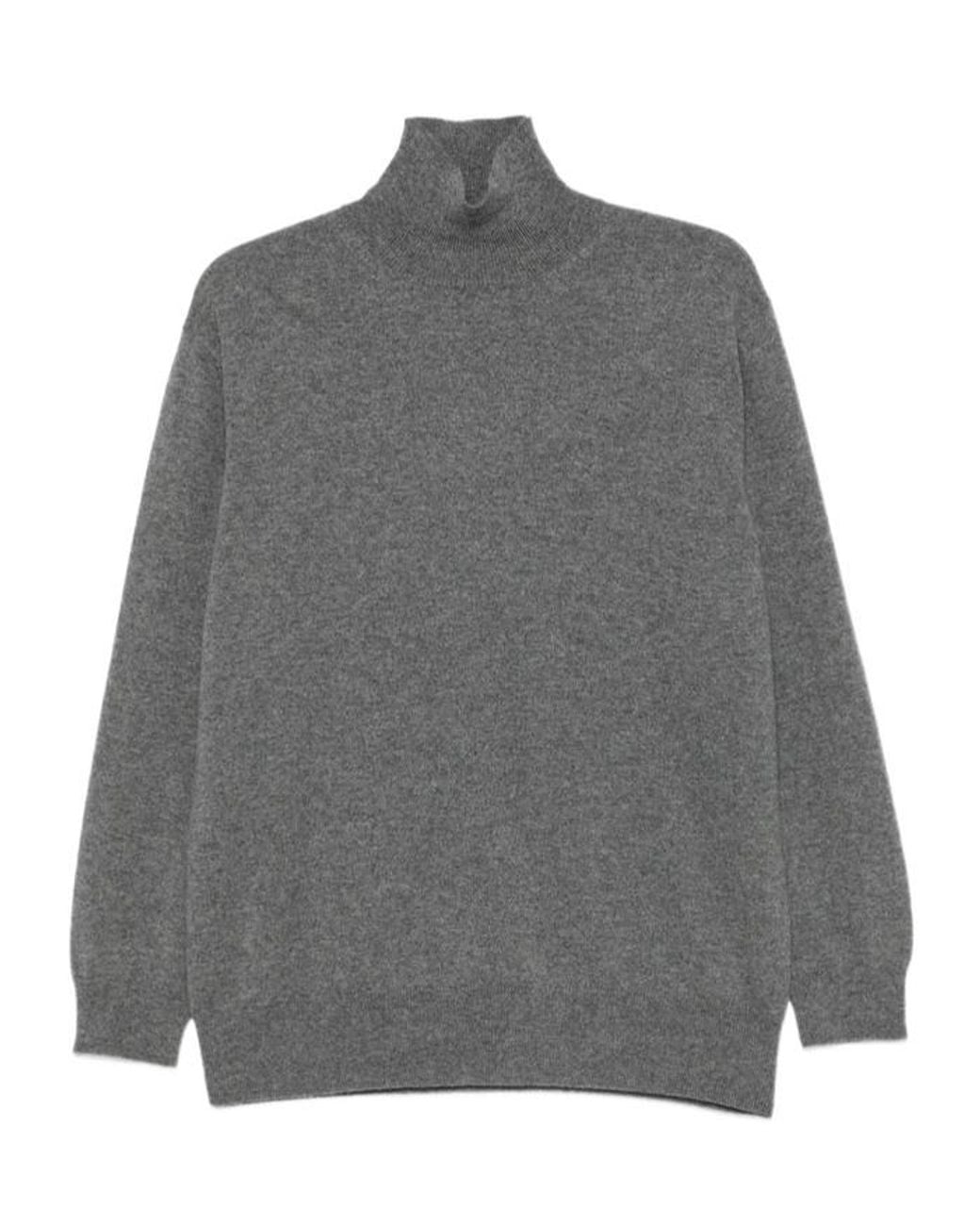 Malo Gray High-Neck Cashmere Sweater