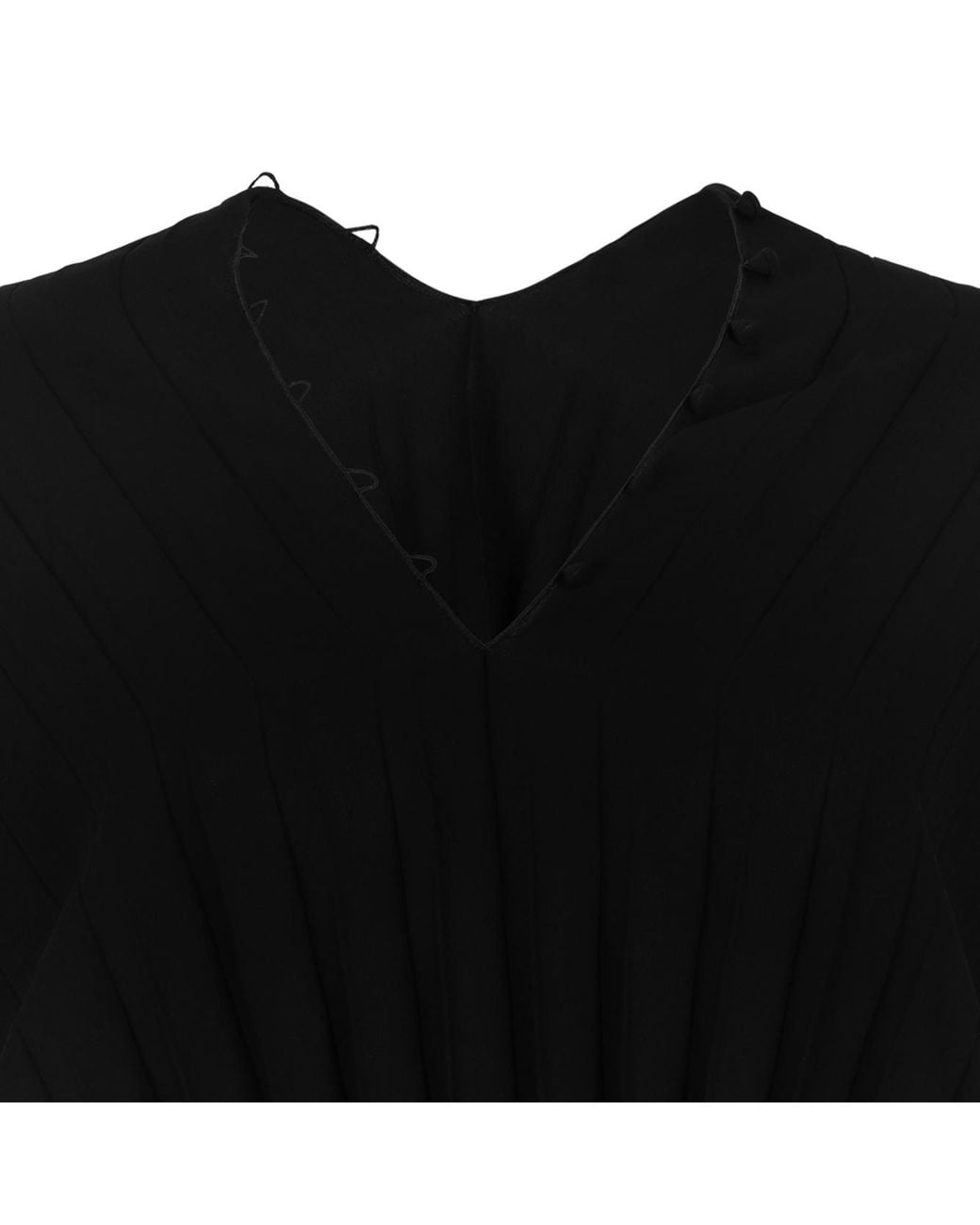 Maison Margiela Black Pleated Cape Dress