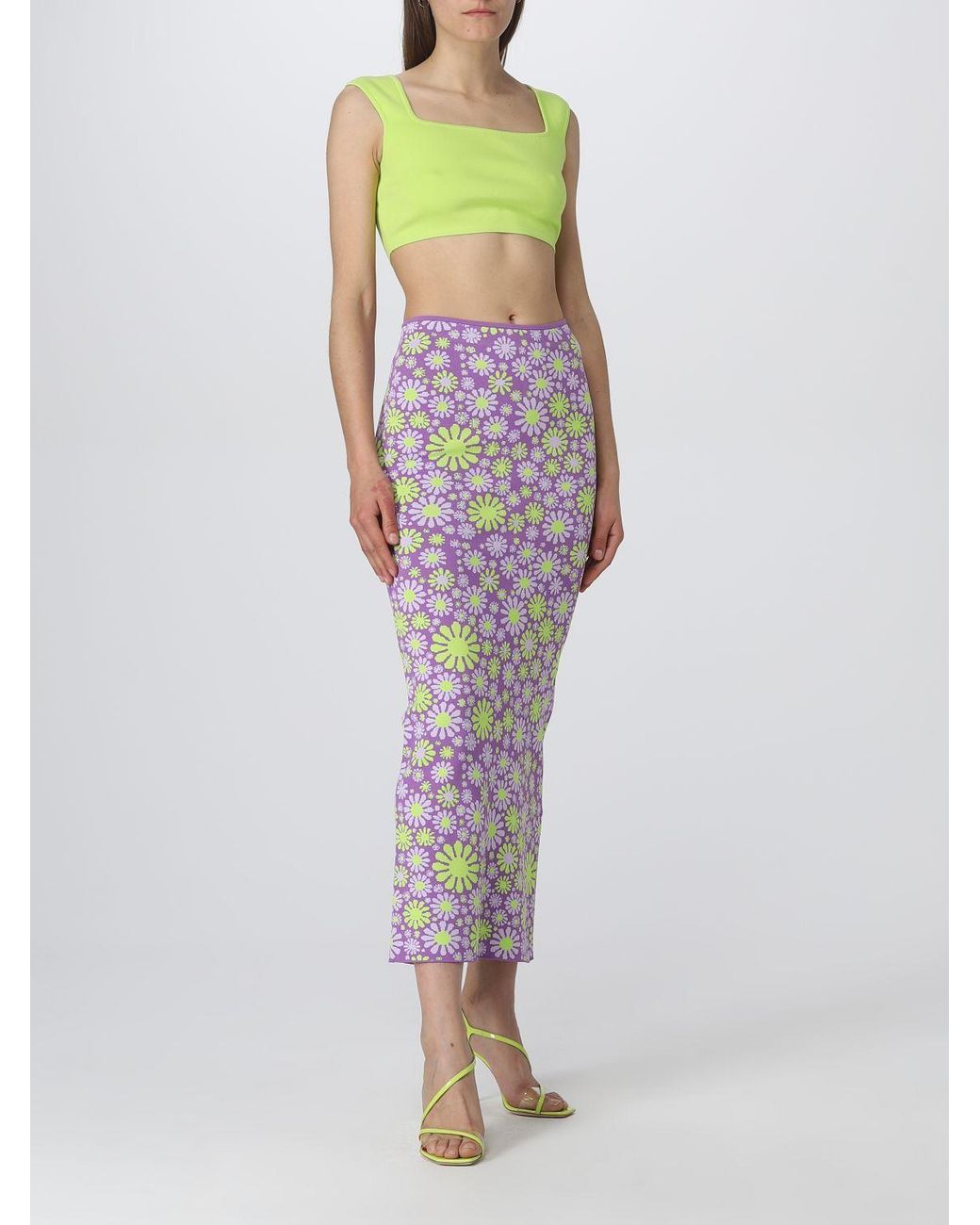 Sportmax Green Sleeveless Cotton Cropped Top