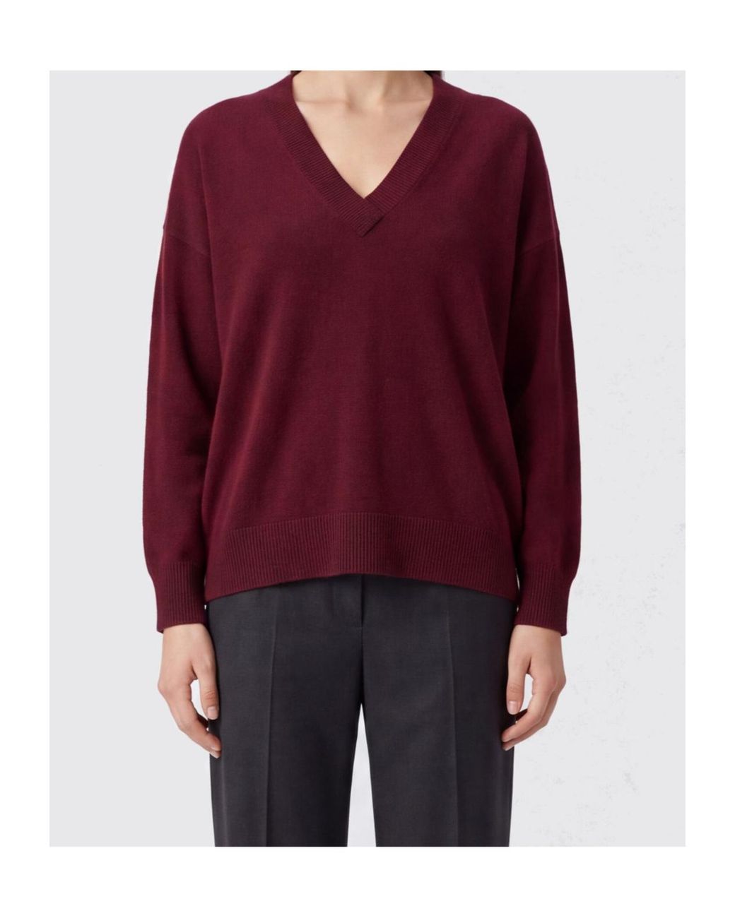 Lisa Yang Red V-Neck Knitted Sweater