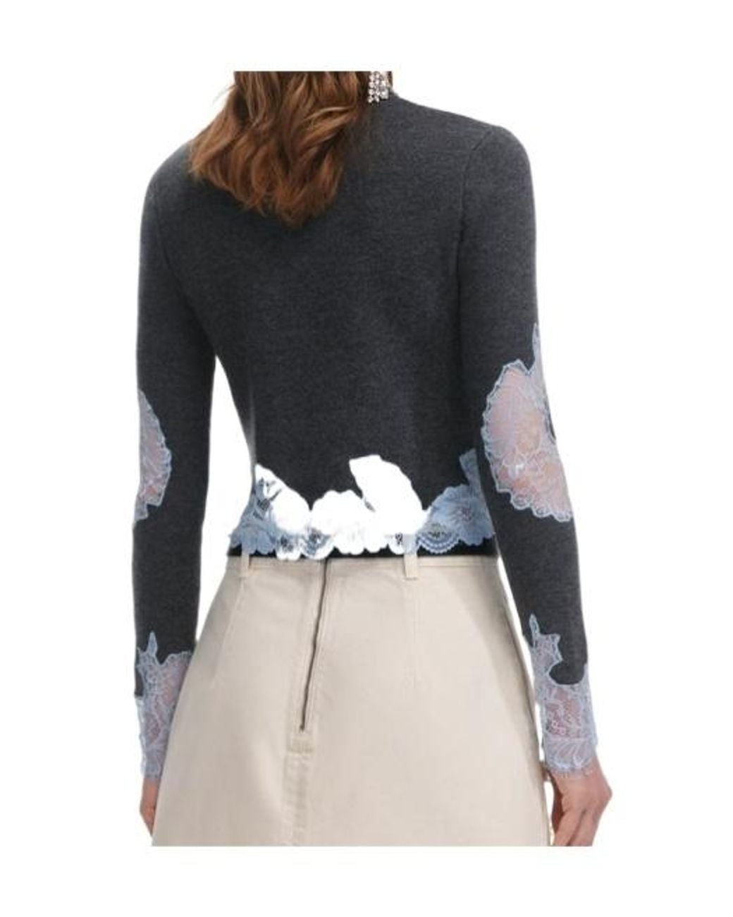 Self-Portrait Natural Contrast Lace Jumper