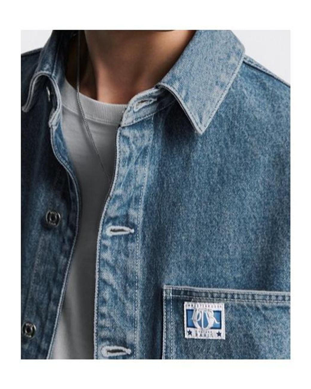Dior Blue Homme Buttoned Denim Overshirt for men