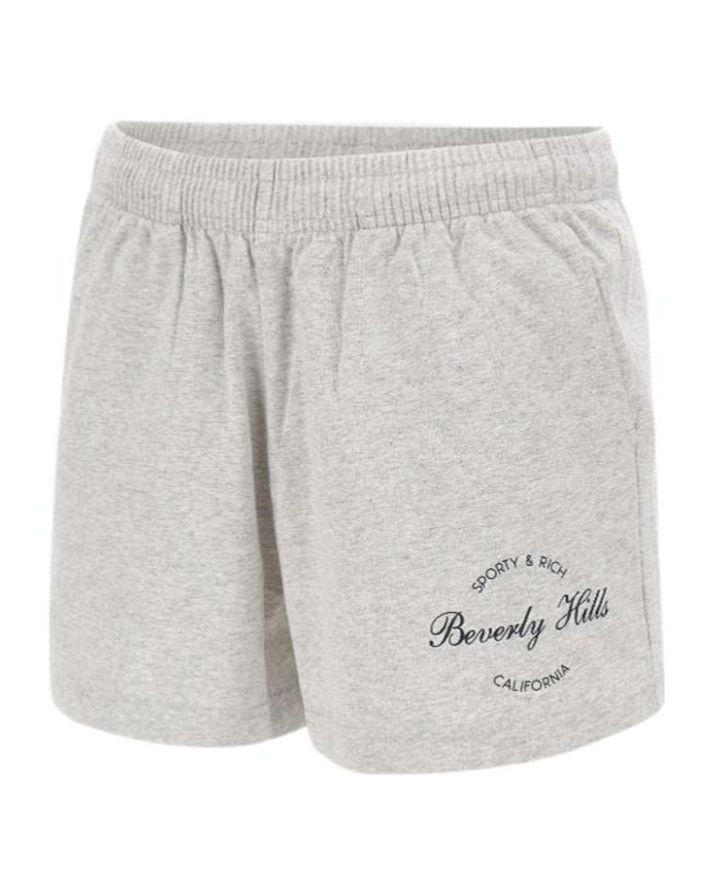 Sporty & Rich White Elastic Waist Shorts
