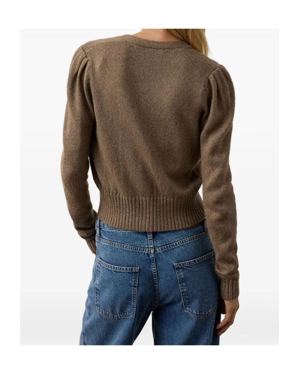 Ralph Lauren Gray Cropped V-Neck Cardigan