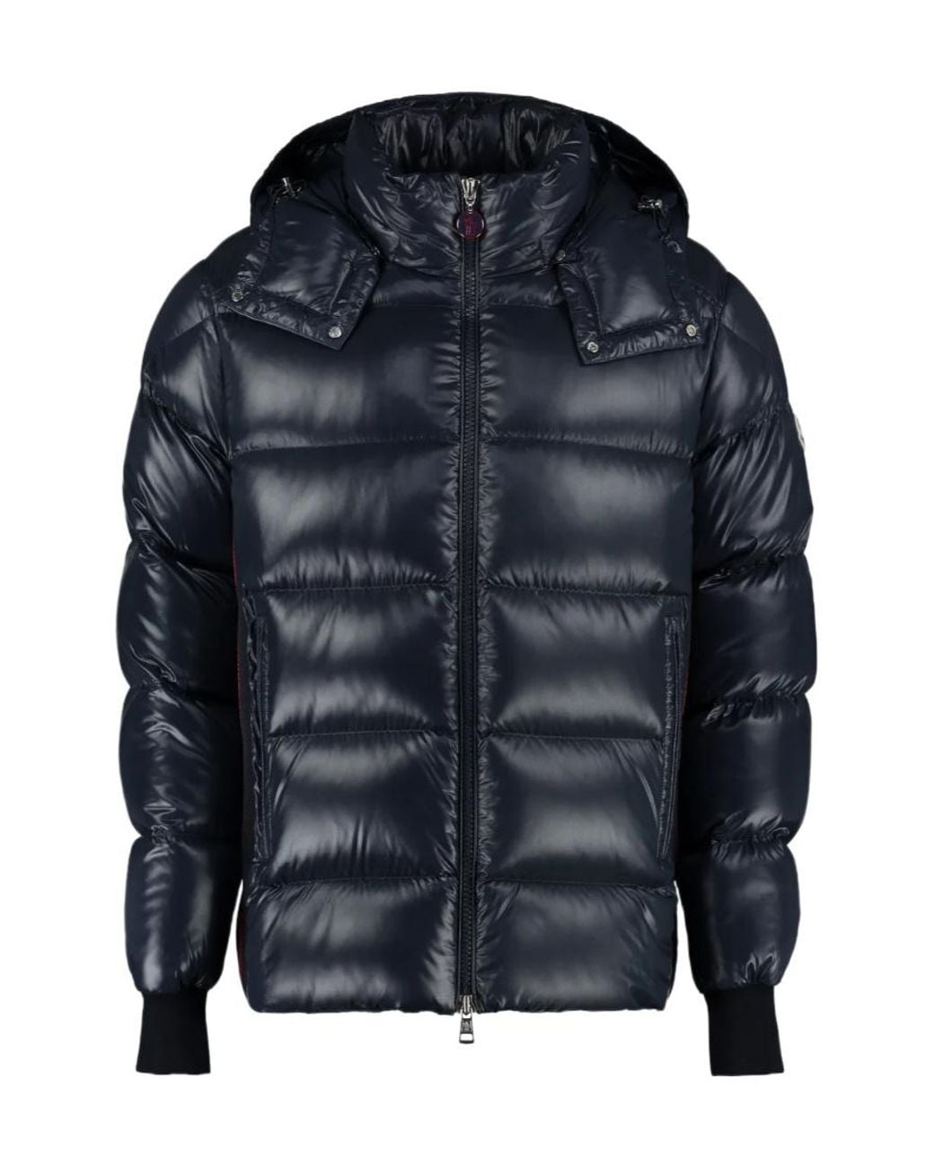 Moncler Blue Logo Cropped Down Jacket for men