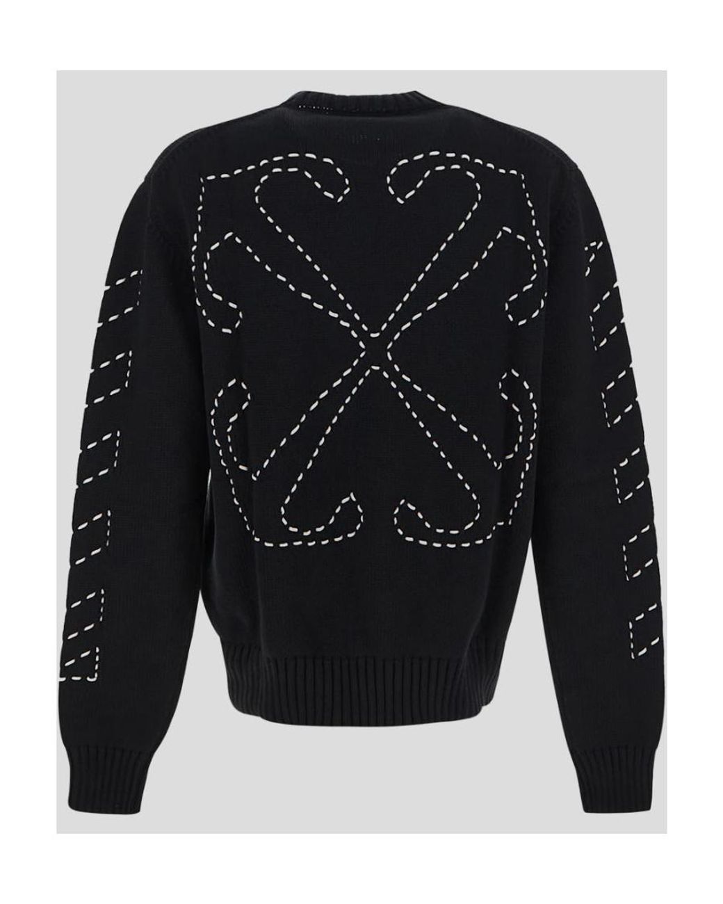 Off-White c/o Virgil Abloh Blue Arrows Motif Crewneck Knitted Jumper for men