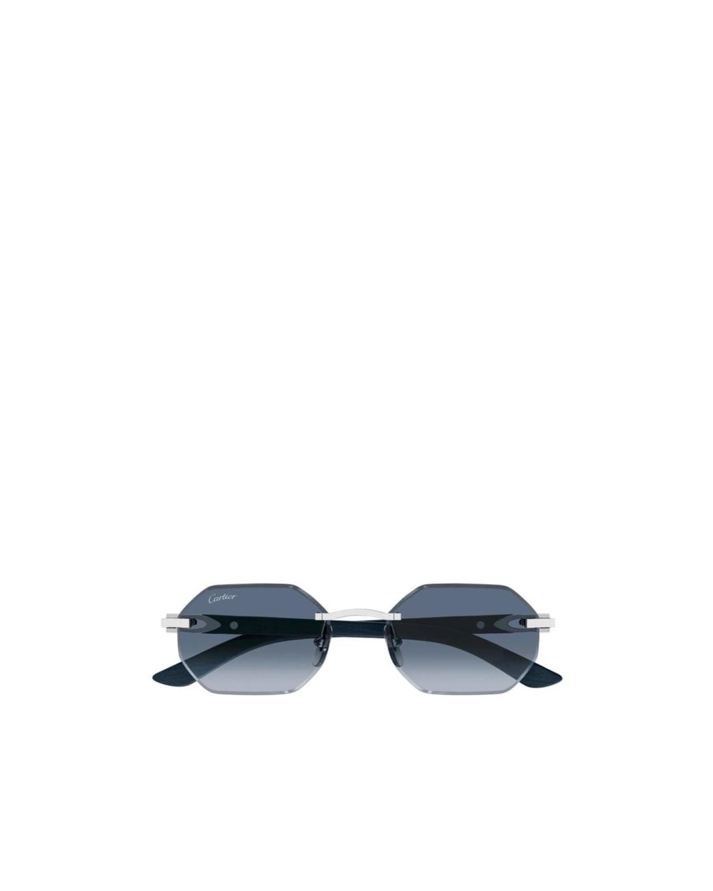 Cartier Blue Geometric Frame Sunglasses for men