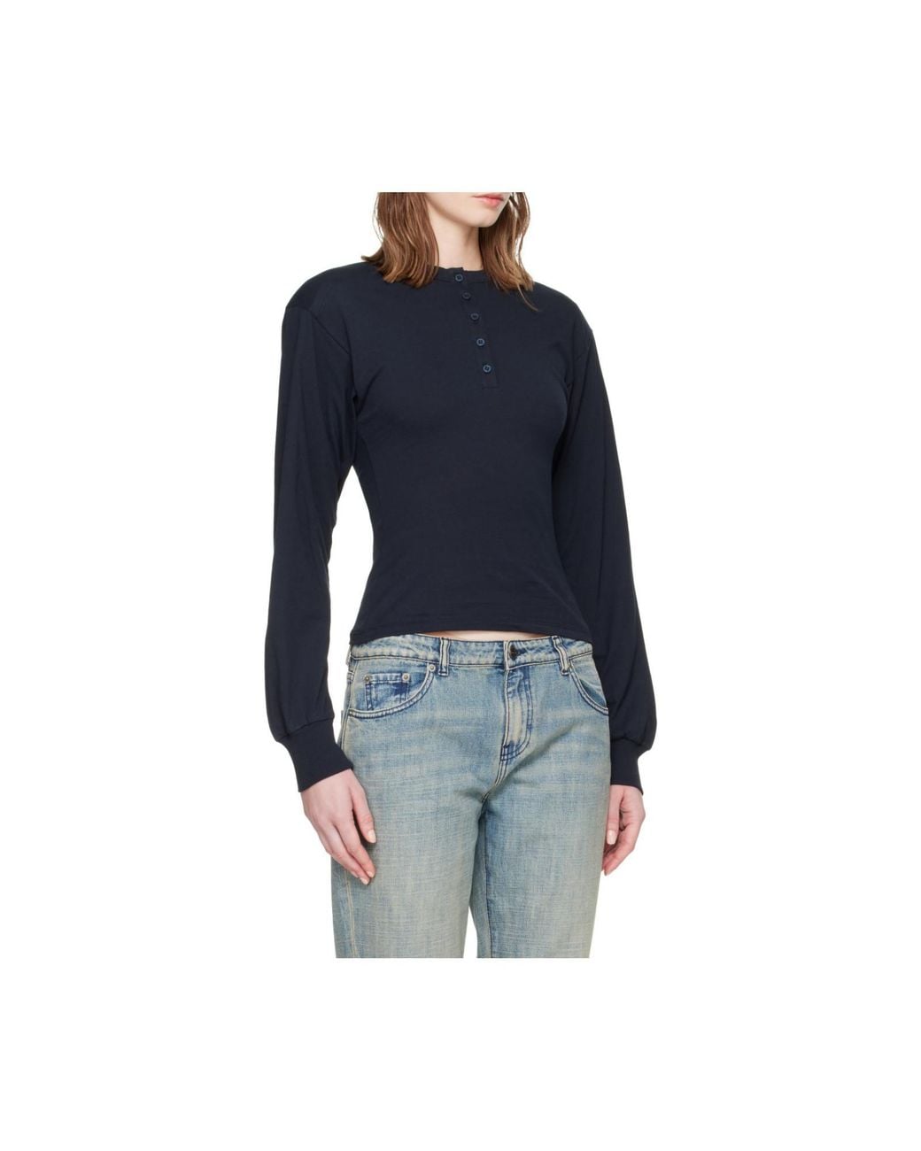 Paloma Wool Blue Long-Sleeve Polo Shirt