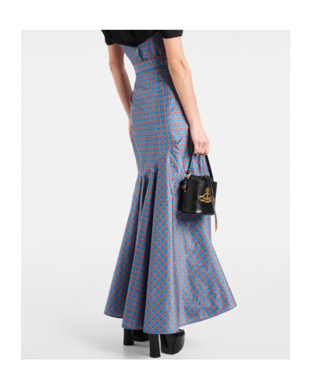 Vivienne Westwood Blue Plaid Ruffle Skirt